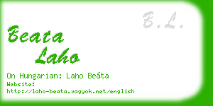 beata laho business card